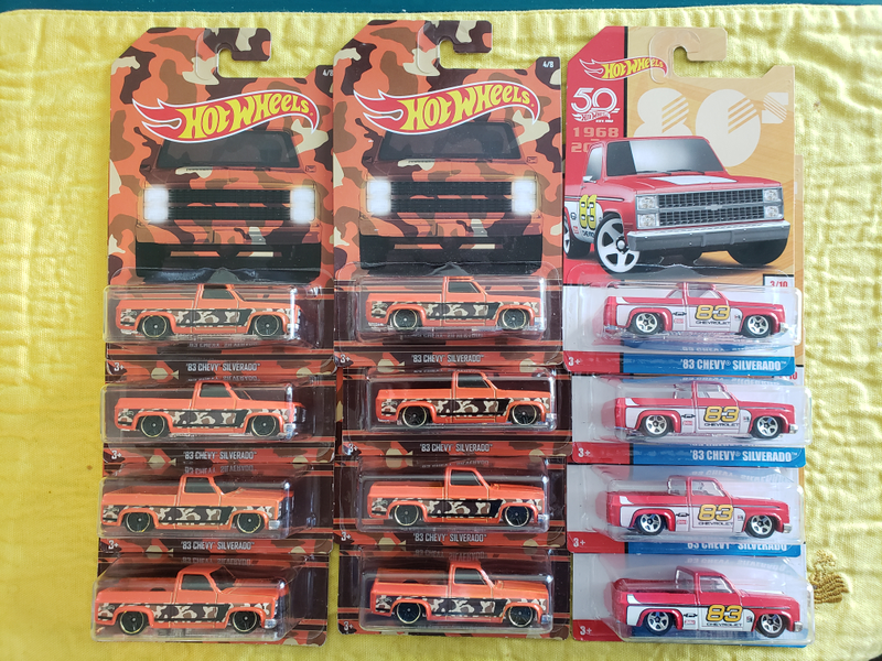 Camo 83 Chevy - $2 each, Target Throwback 83 Chevy - $7 each